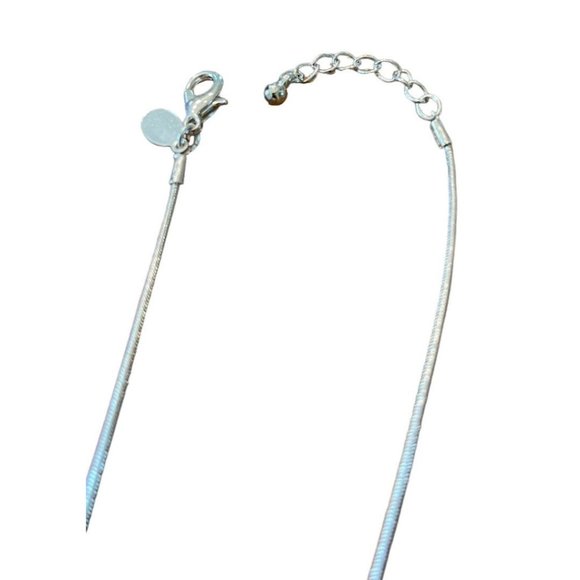 Express Necklace and Pierced Post Earring Set 16" Chain Silvertone - Picture 9 of 12